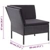 vidaXL 6-tlg. Garten-Lounge-Set mit Auflagen Poly Rattan Schwarz