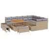 vidaXL Garten-Sofa-Set mit Kissen mit Kissen 12 pcs Beige und Hellgrau