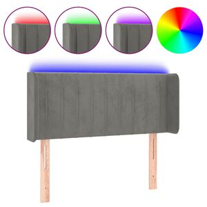 vidaXL LED Kopfteil Hellgrau 83x16x78/88 cm Samt