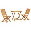 vidaXL Klapp Bistro Set 3 pcs Braun Massivholz Akazie