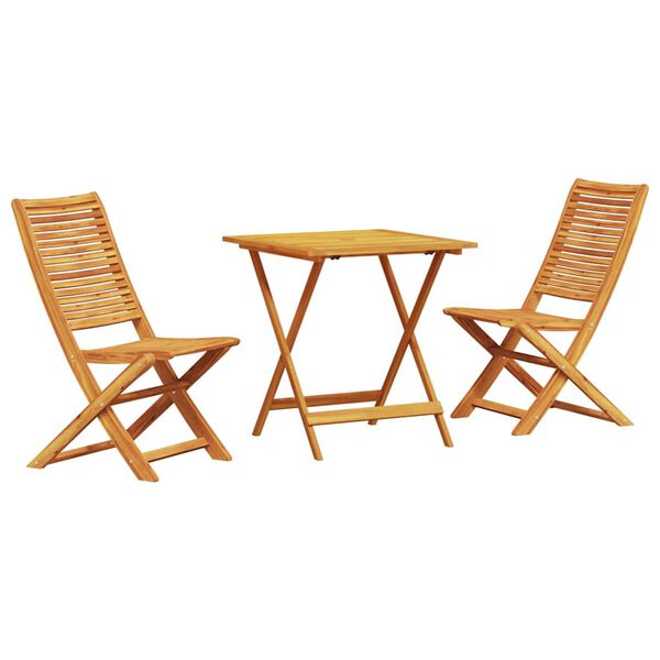 vidaXL Klapp Bistro Set 3 pcs Braun Massivholz Akazie