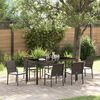 vidaXL Garten Essgruppe 7 pcs Braun Poly Rattan