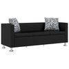 vidaXL Sofa 3-Sitzer Kunstleder Schwarz