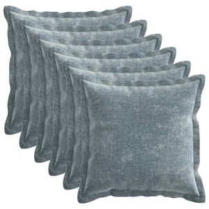 vidaXL Kissenbezug 6 stk. HOUTEN Himmelblau 30 x 30 cm Chenille-Stoff