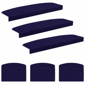 vidaXL Stufenmatten 15 stk. 65 x 21 x 4 cm Blau Polyester