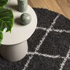 vidaXL Shaggy-Teppich PAMPLONA Hochflor Modern Schwarz Creme Ø 200 cm