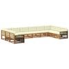 vidaXL Sofagarnituren 10 stk. Natur und Creme Massivholz Akazie