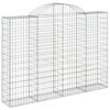 vidaXL Gabione mit Hochbogen 200x30x140/160 cm Verzinktes Eisen