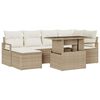 vidaXL Gartensofa-set 7 stk. Beige Poly Rattan