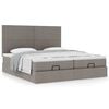 vidaXL Ottoman-Bett mit Matratzen Taupe 200x200 cm Stoff