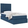 vidaXL Aufbewahrungsbett mit Matratze Blau 90 x 190 cm Polyester