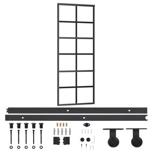 vidaXL Schiebet&uuml;r mit Beschlag ESG-Glas & Aluminium 76x205 cm