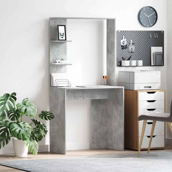 vidaXL Schreibtisch Betongrau 78,5 x 37 x 154,5 cm Holzwerkstoff