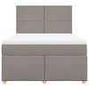 vidaXL Boxspringbett mit Matratze Taupe 140x200 cm Stoff