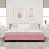 vidaXL Boxspringbett mit Matratze mit Kopfteil Rosa 180 x 200 cm Samt