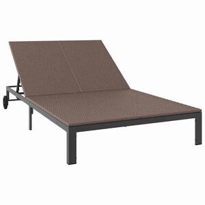 vidaXL Sonnenliege 2-Person Braun 60 x 200 x 27cm Poly-Rattan
