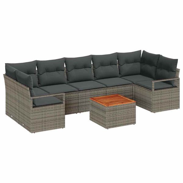 vidaXL Garten-Sofa-Set 8 pcs Grau