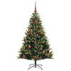 vidaXL K&uuml;nstlicher geflammter Weihnachtsbaum 150 LEDs Gr&uuml;n 120 cm
