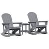 vidaXL Garten-Lounge-Set 3 pcs Hellgrau HDPE