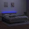 vidaXL Boxspringbett mit Matratze & LED Hellgrau 160x200 cm Stoff