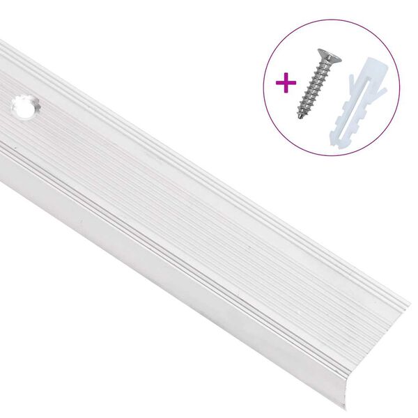 vidaXL Treppenkantenprofile in L-Form 5 Stk. Aluminium 90 cm Silbern