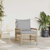 vidaXL Gartenstuhl mit Kissen Beige 73 x 61 x 77 cm Poly-Rattan