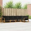 vidaXL Outdoor-Sofagarnitur mit Kissen 5 pcs Nat&uuml;rlich und Schwarz