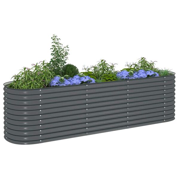 vidaXL Garten-Hochbeet 320x80x81 cm Verzinkter Stahl Grau