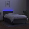 vidaXL Boxspringbett mit Matratze & LED Dunkelgrau 90x200 cm Stoff