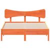 vidaXL Massivholzbett ohne Matratze Wachsbraun 135x190 cm Kiefernholz