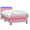 vidaXL Boxspringbett mit Matratze & LED Rosa 80x210 cm Samt