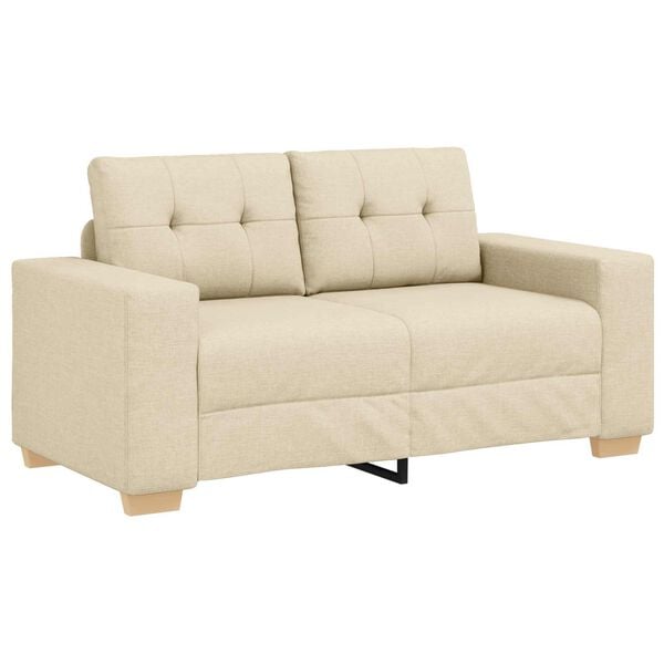 vidaXL Zweisitzer-Sofa Creme 120 cm Stoff