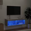vidaXL TV-Schrank mit LED-Leuchten Grau Sonoma 100x30x30 cm