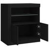 vidaXL Sideboard mit LED-Leuchten Schwarz 60,5x37x67 cm