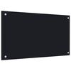 vidaXL K&uuml;chenr&uuml;ckw&auml;nde 2 Stk. Schwarz 70x40 cm Hartglas