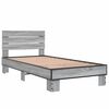 vidaXL Bettgestell Grau Sonoma 90x190 cm Holzwerkstoff und Metall