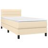 vidaXL Boxspringbett mit Matratze Creme 90x200 cm Stoff