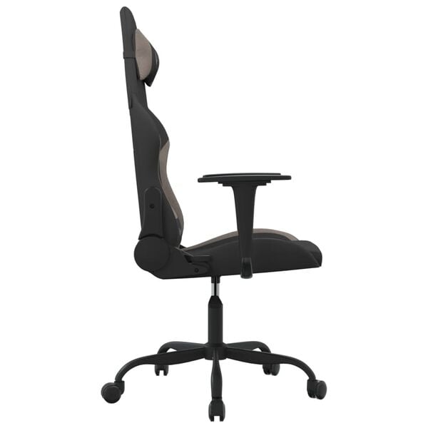 vidaXL Gaming-Stuhl mit Massagefunktion Schwarz und Taupe Stoff
