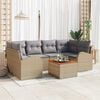 vidaXL Garten-Sofa-Set 7 pcs Beige Poly Rattan