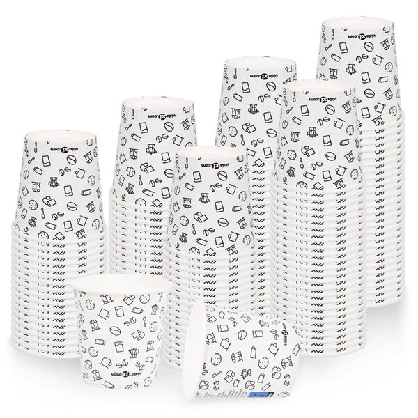 vidaXL Pappbecher 120 ml 100 Stk. Wei&szlig; und Schwarz