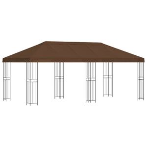 vidaXL Gartenpavillon 6 x 3 m Braun Polyester und Stahl 190 gsm