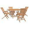 vidaXL Gartenset 5 stk. Braun Massivholz Teak