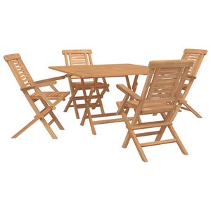 vidaXL Gartenset 5 stk. Braun Massivholz Teak