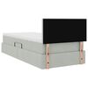 vidaXL Bett mit Stauraum und LED mit LED Hellgrau 100 x 200 cm Samt