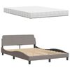 vidaXL Bett mit Matratze "Hanko" Taupe 140x200 cm Stoff