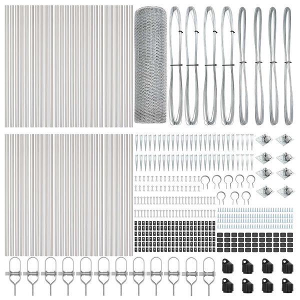 vidaXL Zaunpfosten Silber 100 x 1 m (25 mm Maschen) Stahl