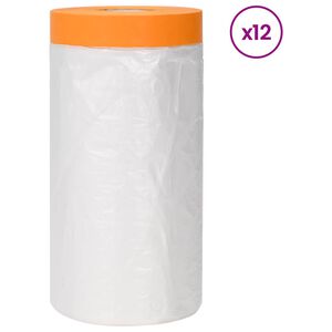 vidaXL Staubschutzfolie mit Klebeband 12 stk. Transparent HDPE