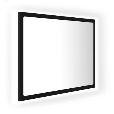 vidaXL LED-Badspiegel Schwarz 60x8,5x37 cm Acryl