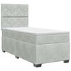 vidaXL Boxspringbett mit Matratze mit Kopfteil Hellgrau Einzeln Samt