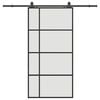 vidaXL Schiebet&uuml;r mit Beschlag Schwarz 102,5x205 cm ESG-Glas